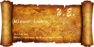 Wieser Endre névjegykártya